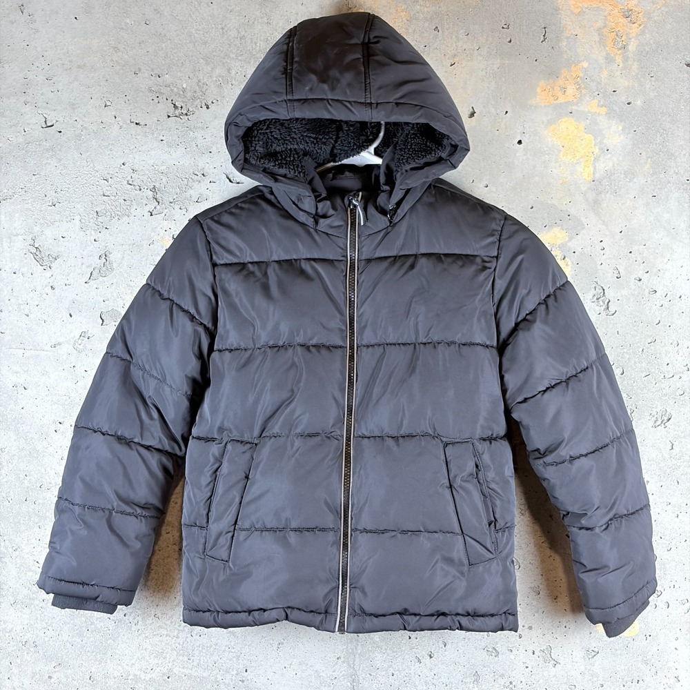 Member's Mark Kids Puffer Jacket Medium 8 Black Insulated Waterproof Full Zip